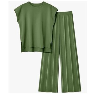 NWT Olive Green Pants & Top Set Medium